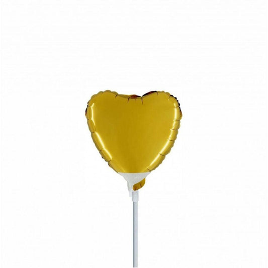 Mini Shape Mylar Cuore 4'' Oro Liscio - The Colours of Balloons