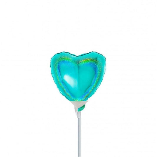 Mini Shape Mylar Cuore 4'' Tiffany Glitter - The Colours of Balloons