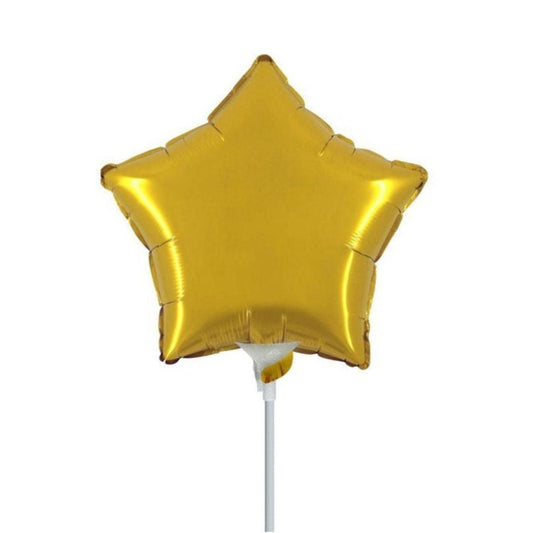 Mini Shape Mylar Stella 9'' Oro Liscio - The Colours of Balloons