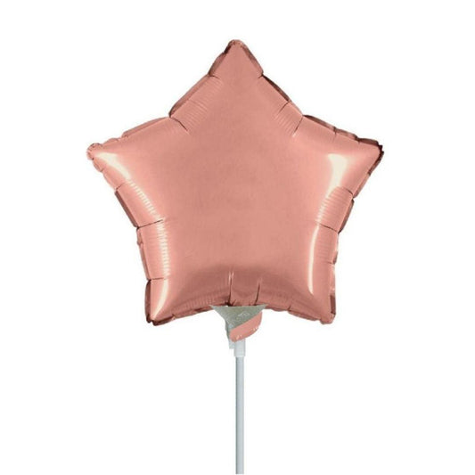 Mini Shape Mylar Stella 9'' Oro Rosa Liscio - The Colours of Balloons