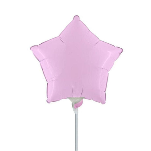 Mini Shape Mylar Stella 9'' Rosa Liscio - The Colours of Balloons